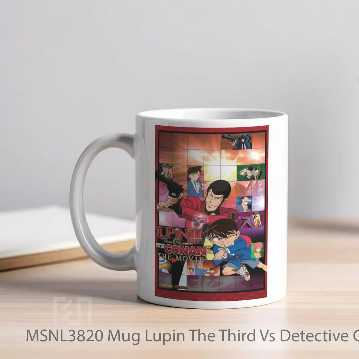 Mug Lupin The Third Vs Detective Conan The Movie Gelas Keramik Tema Film MSNL3820 - Tampak Kiri