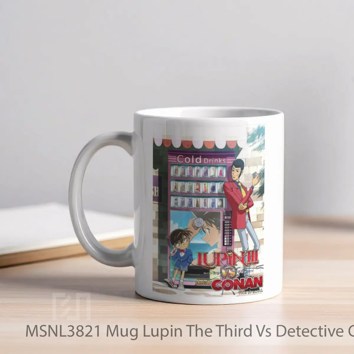 Mug Lupin The Third Vs Detective Conan Gelas Keramik Tema Film MSNL3821 - Tampak Kiri