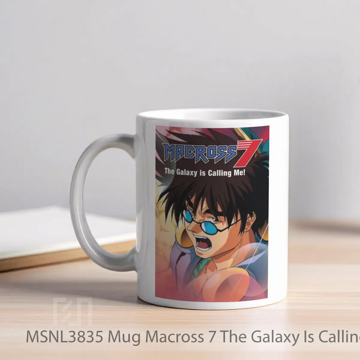 Mug Macross 7 The Galaxy Is Calling Me Gelas Keramik Tema Film MSNL3835 - Tampak Kiri