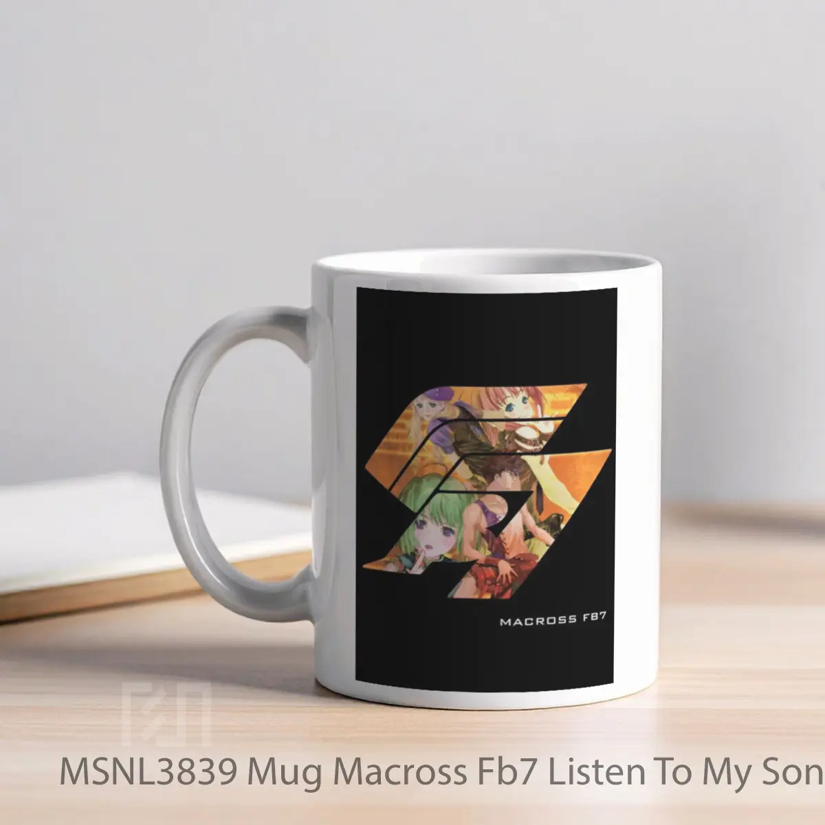 Mug Macross Fb7 Listen To My Song Gelas Keramik Tema Film MSNL3839 - Tampak Kiri