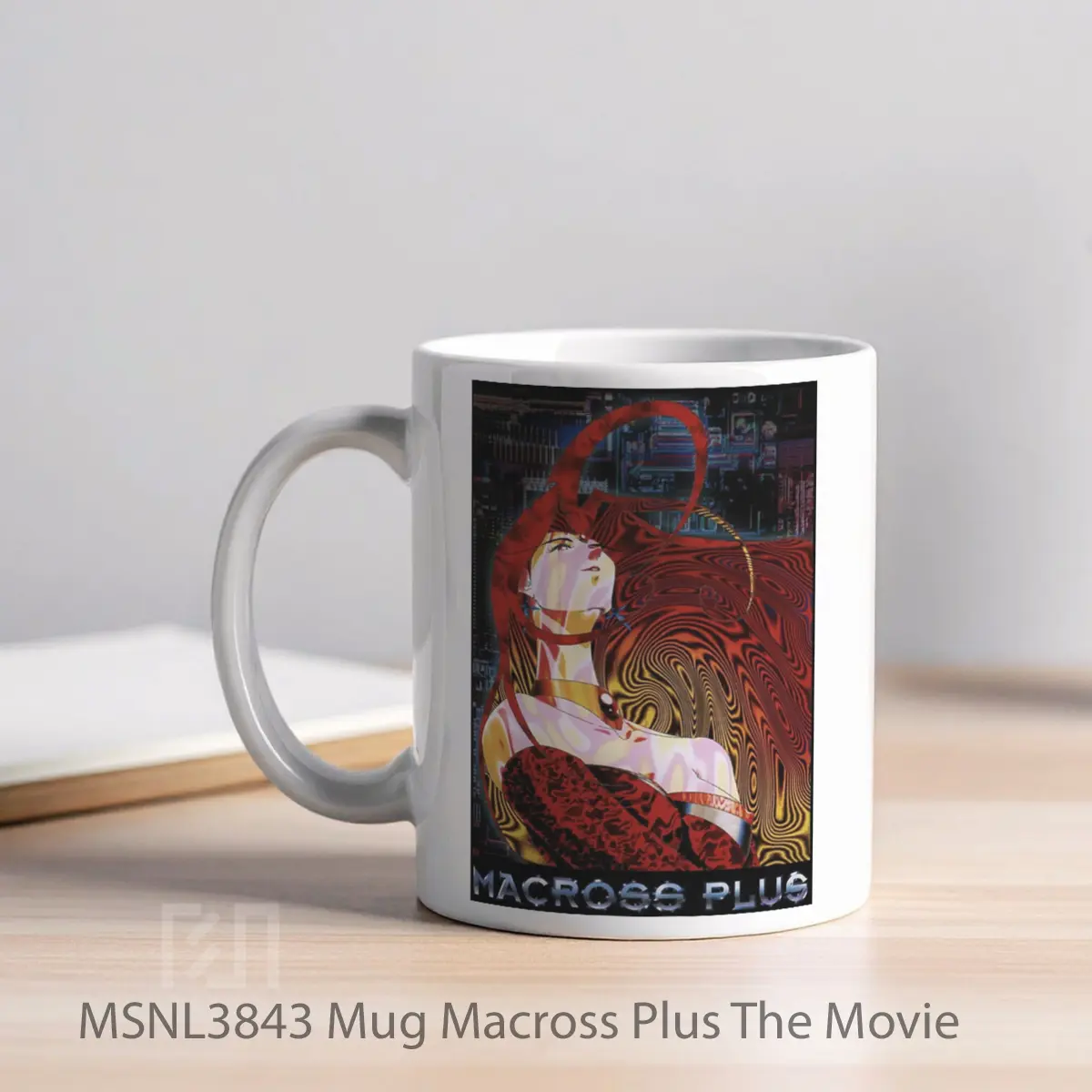 Mug Macross Plus The Movie Gelas Keramik Tema Film MSNL3843 - Tampak Kiri