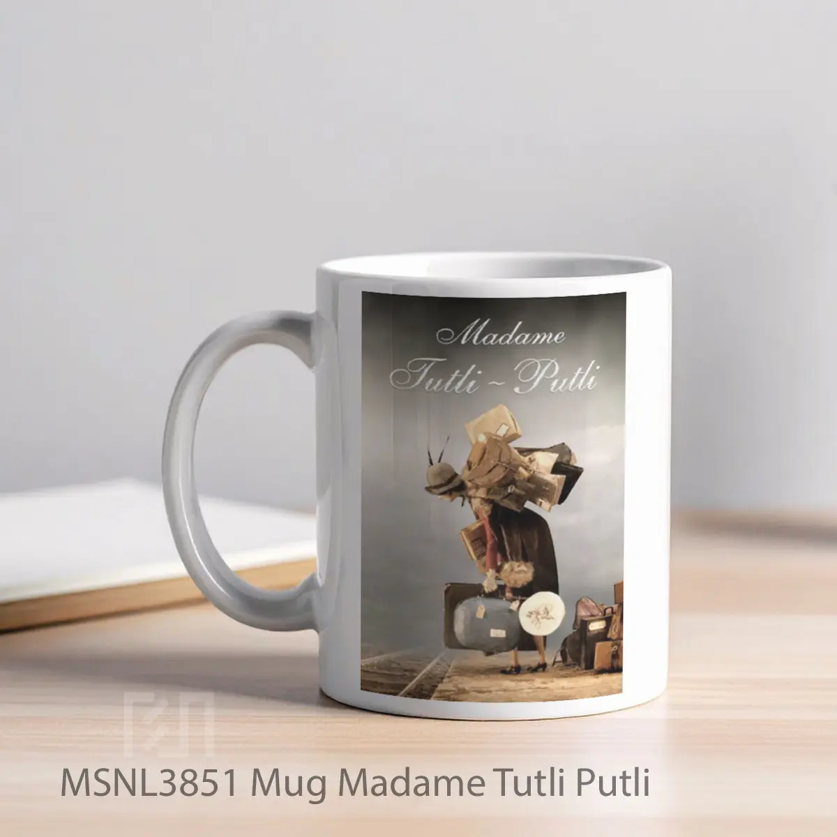 Mug Madame Tutli Putli Gelas Keramik Tema Film MSNL3851 - Tampak Kiri