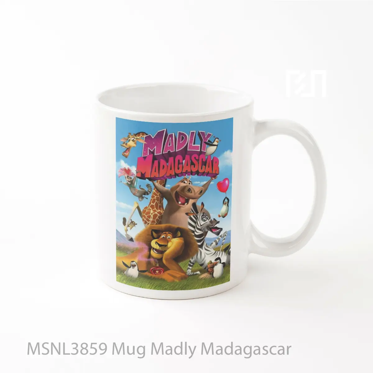 Mug Madly Madagascar Gelas Keramik Tema Film MSNL3859