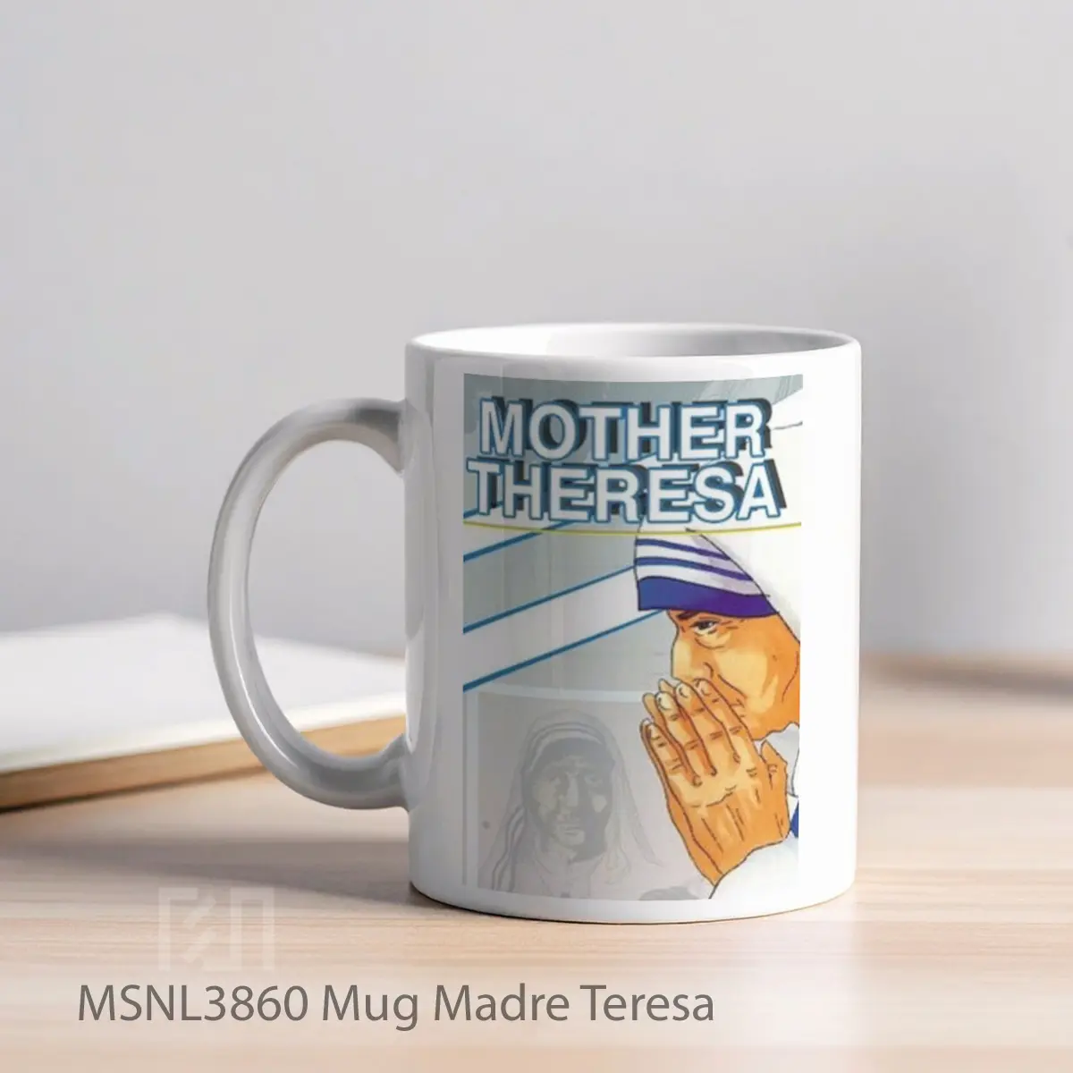 Mug Madre Teresa Gelas Keramik Tema Film MSNL3860 - Tampak Kiri
