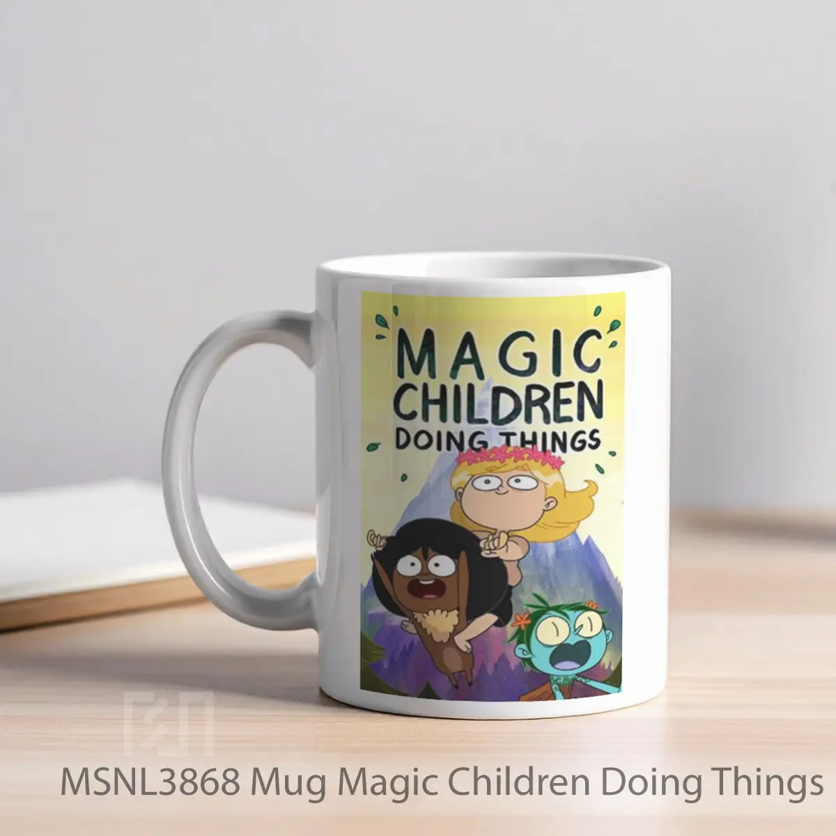 Mug Magic Children Doing Things Gelas Keramik Tema Film MSNL3868 - Tampak Kiri