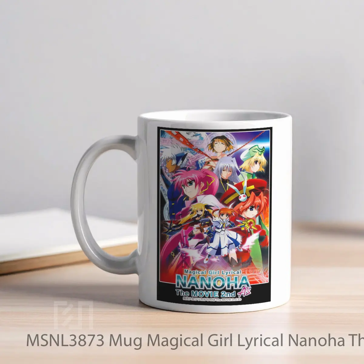 Mug Magical Girl Lyrical Nanoha The Movie 2nd A S Gelas Keramik Tema Film MSNL3873 - Tampak Kiri