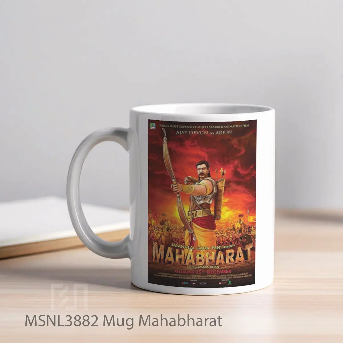 Mug Mahabharat Gelas Keramik Tema Film MSNL3882 - Tampak Kiri
