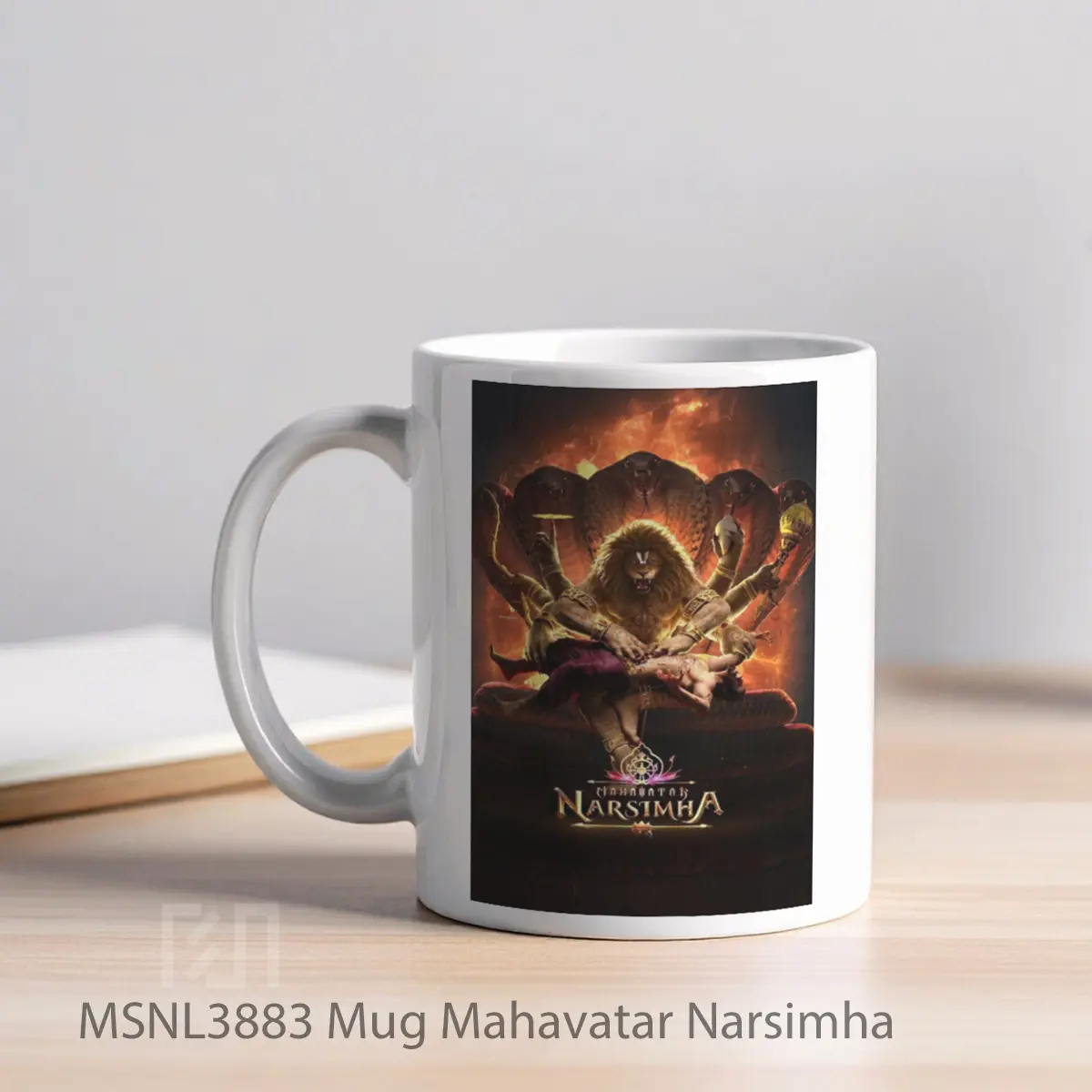 Mug Mahavatar Narsimha Gelas Keramik Tema Film MSNL3883 - Tampak Kiri