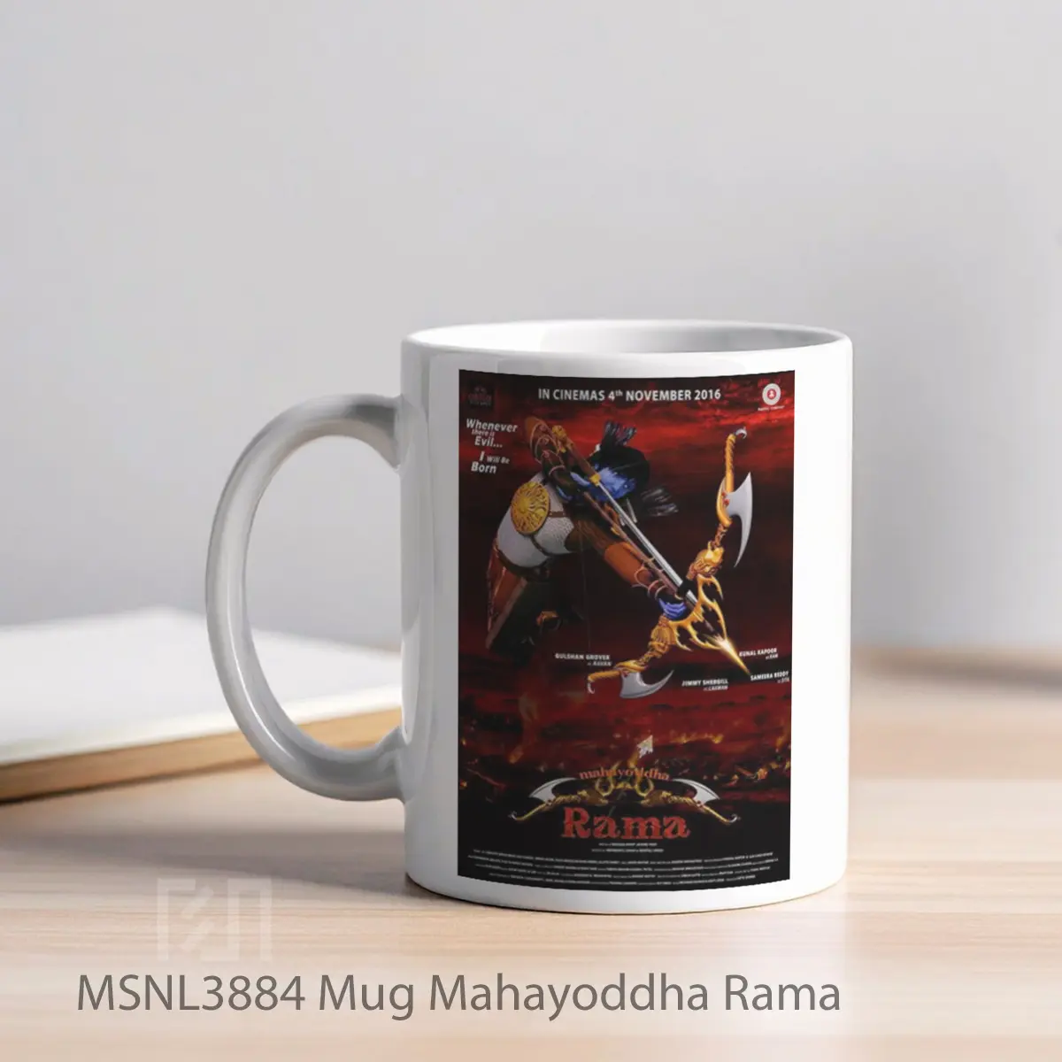 Mug Mahayoddha Rama Gelas Keramik Tema Film MSNL3884 - Tampak Kiri