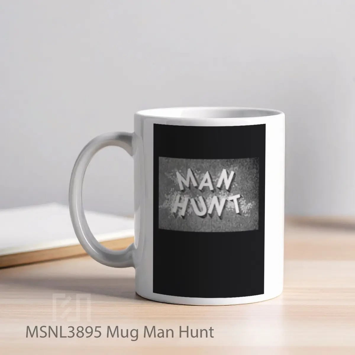 Mug Man Hunt Gelas Keramik Tema Film MSNL3895 - Tampak Kiri