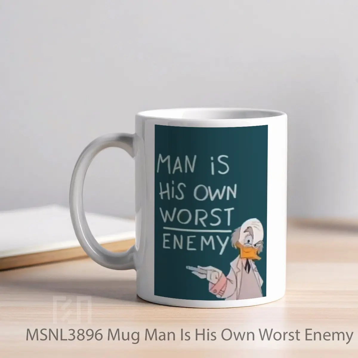 Mug Man Is His Own Worst Enemy Gelas Keramik Tema Film MSNL3896 - Tampak Kiri