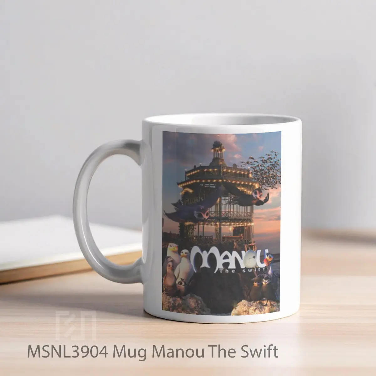 Mug Manou The Swift Gelas Keramik Tema Film MSNL3904 - Tampak Kiri