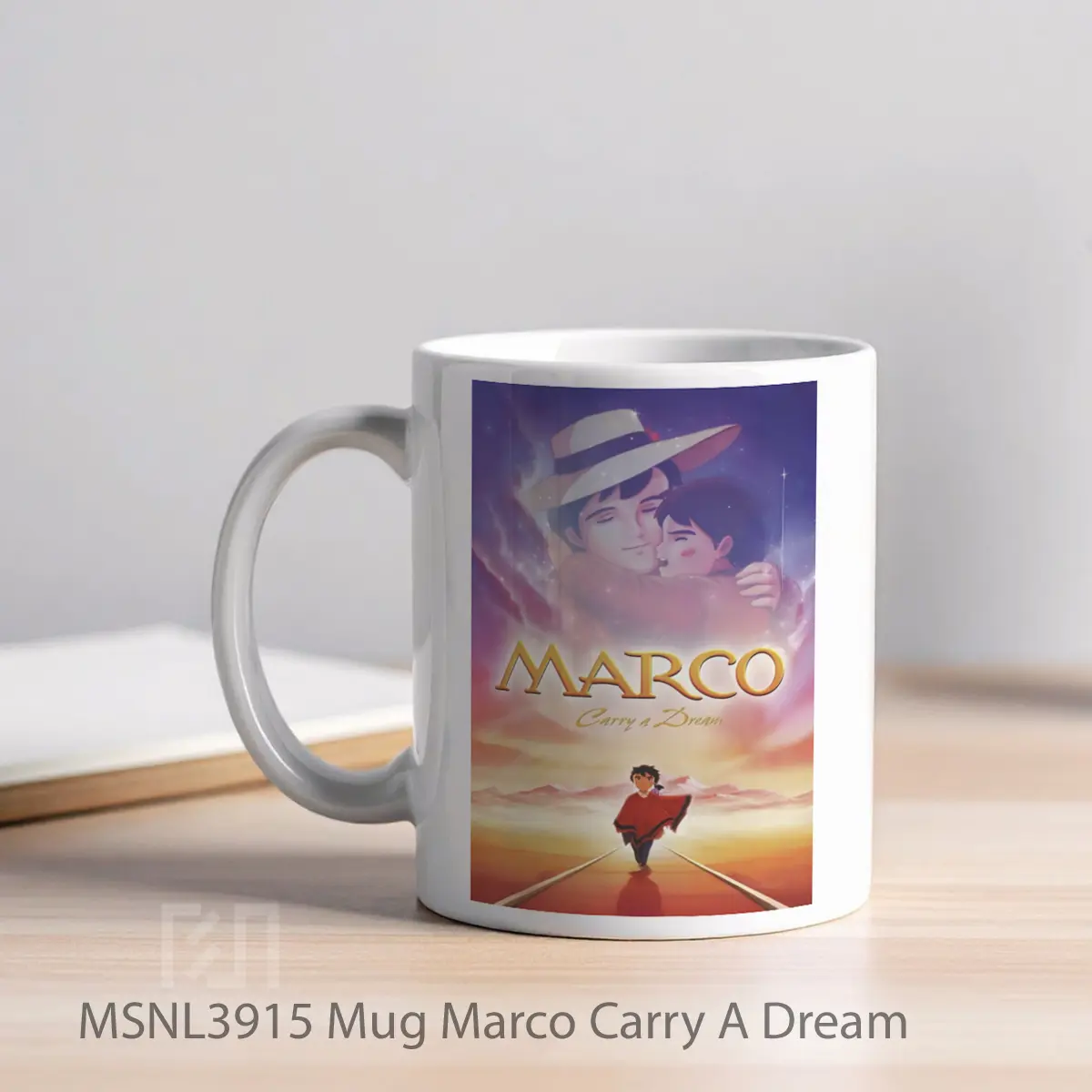 Mug Marco Carry A Dream Gelas Keramik Tema Film MSNL3915 - Tampak Kiri