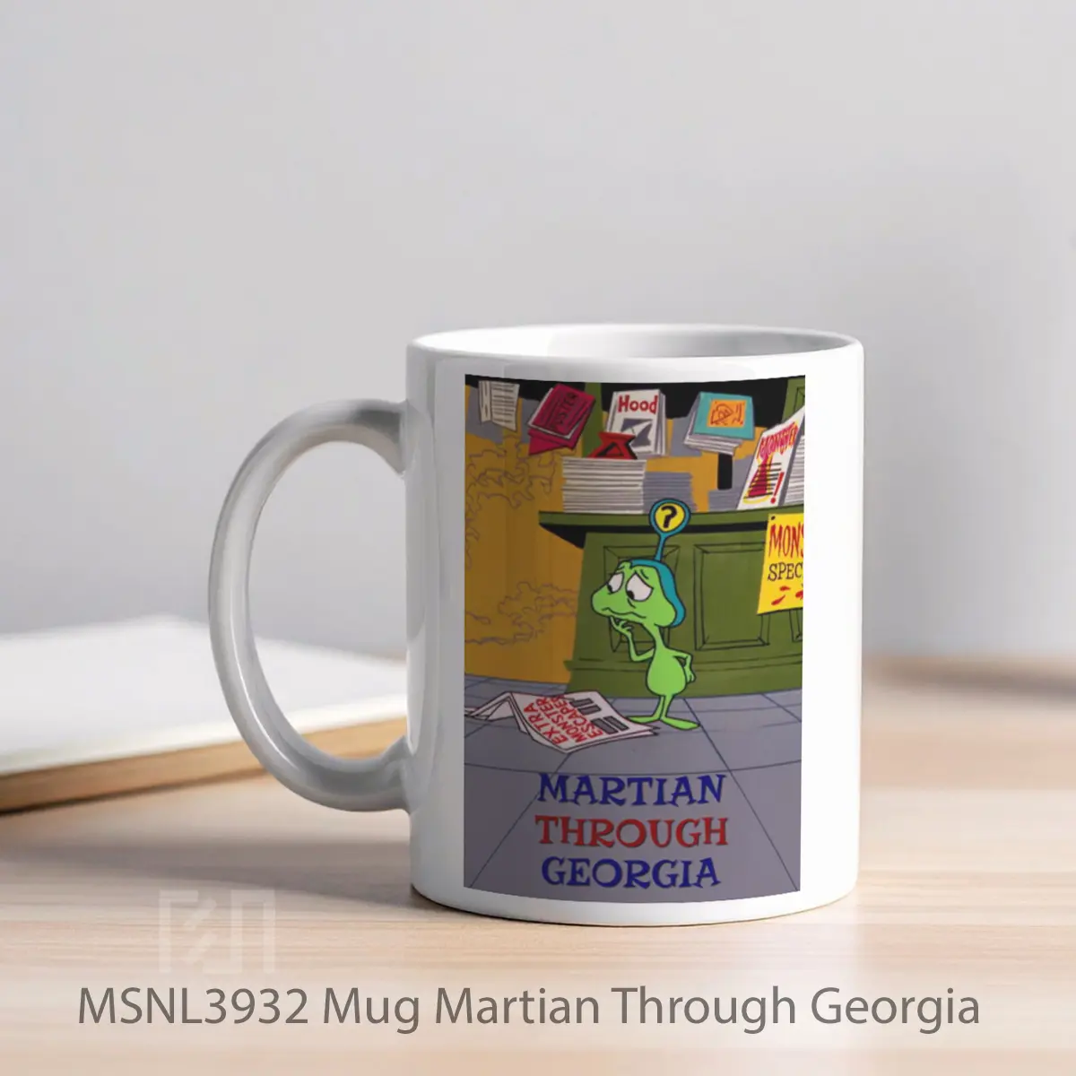 Mug Martian Through Georgia Gelas Keramik Tema Film MSNL3932 - Tampak Kiri