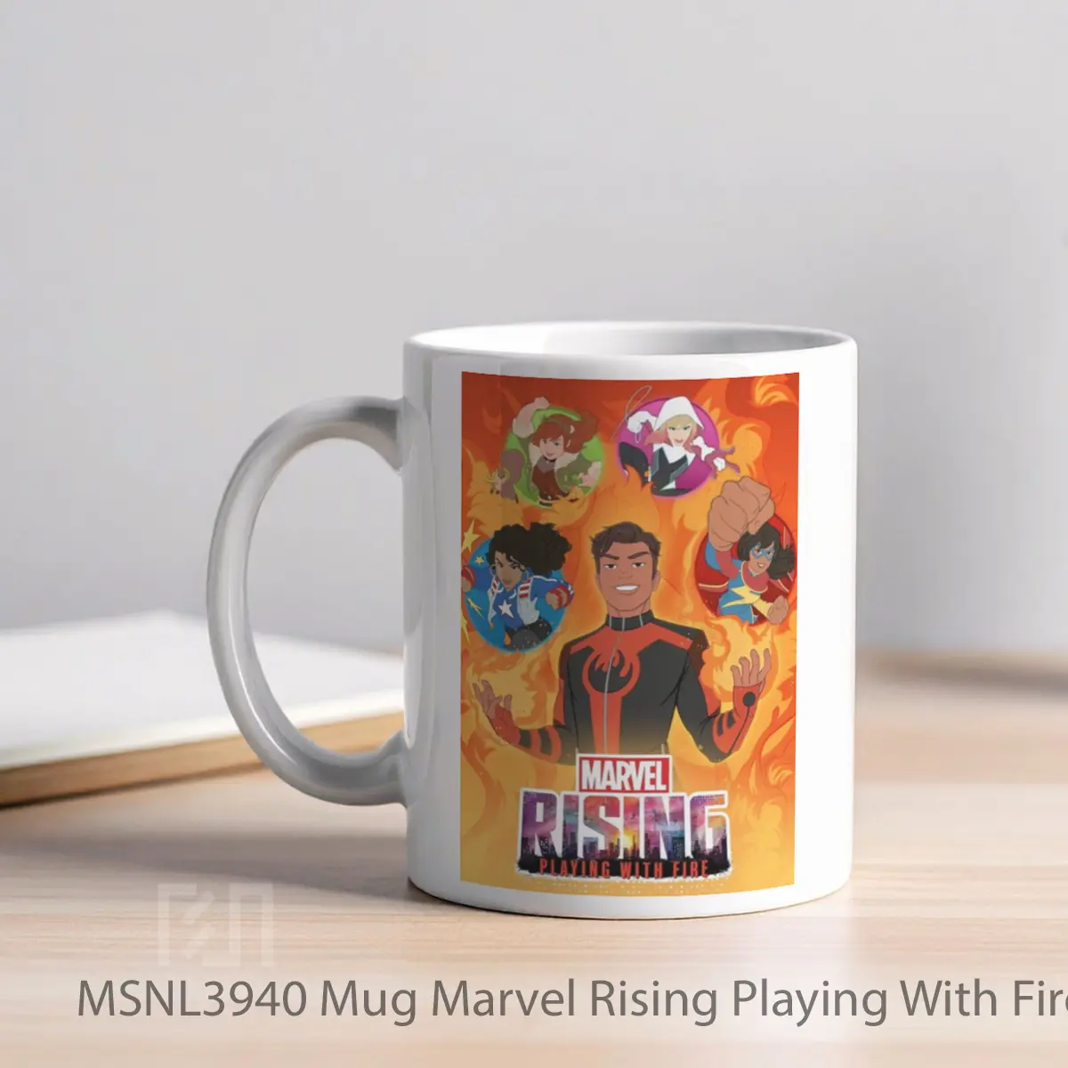 Mug Marvel Rising Playing With Fire Gelas Keramik Tema Film MSNL3940 - Tampak Kiri