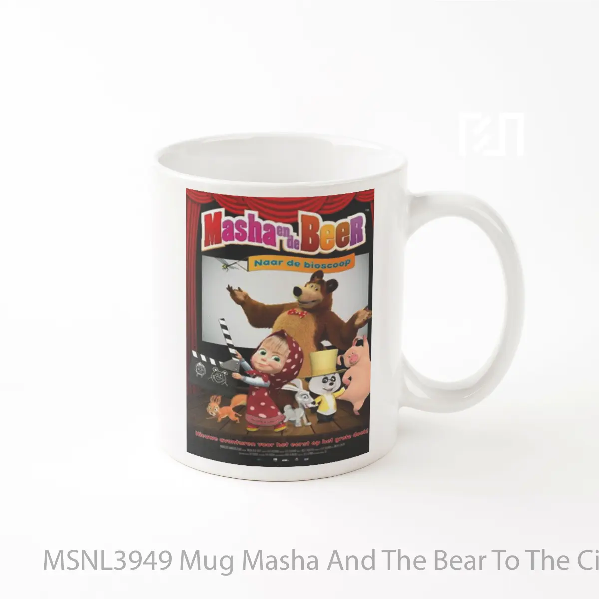 Mug Masha And The Bear To The Cinema Gelas Keramik Tema Film MSNL3949