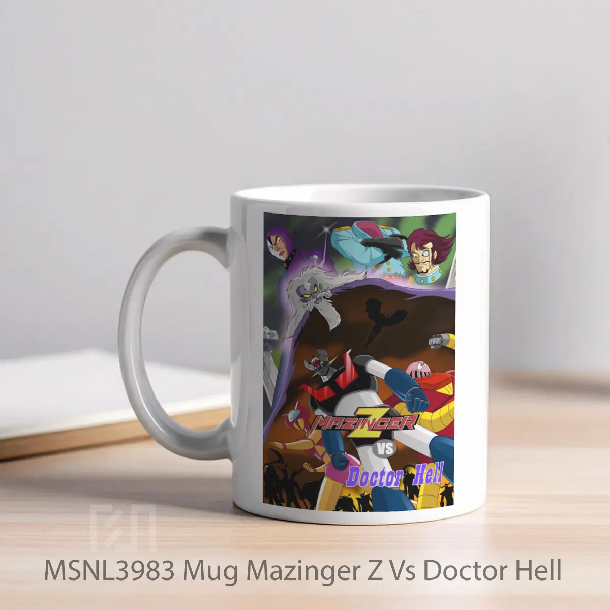 Mug Mazinger Z Vs Doctor Hell Gelas Keramik Tema Film MSNL3983 - Tampak Kiri