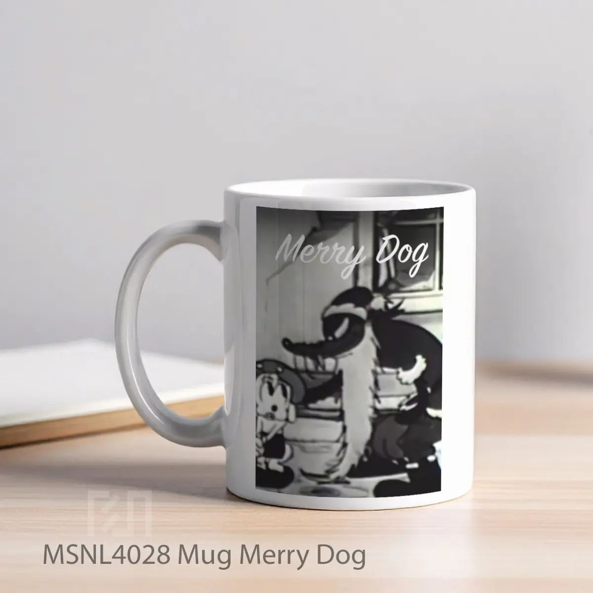 Mug Merry Dog Gelas Keramik Tema Film MSNL4028 - Tampak Kiri