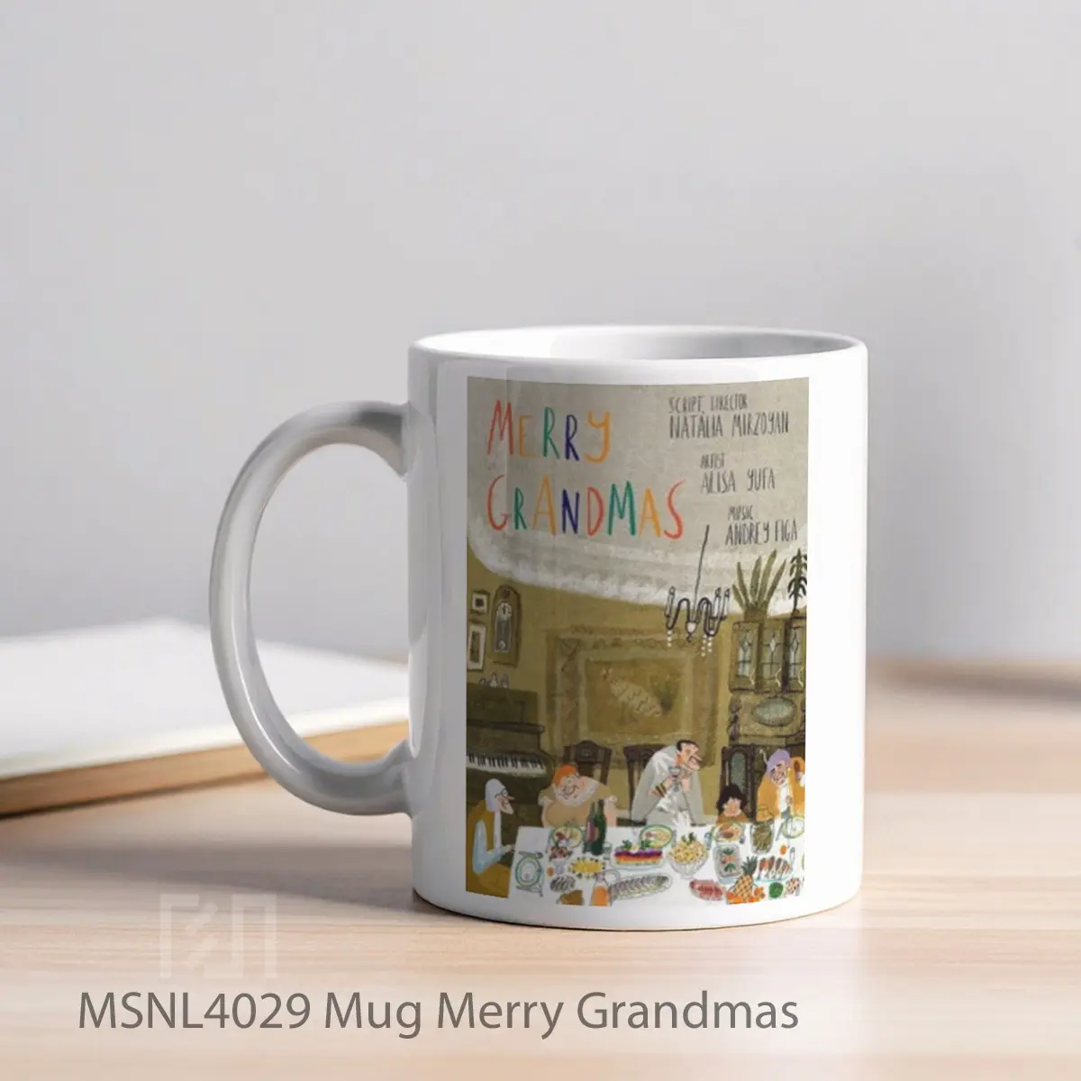 Mug Merry Grandmas Gelas Keramik Tema Film MSNL4029 - Tampak Kiri