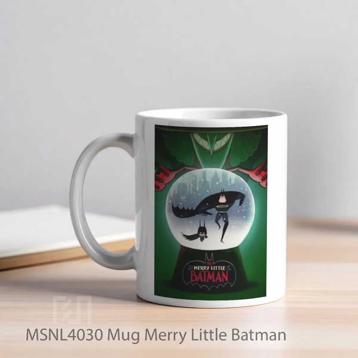 Mug Merry Little Batman Gelas Keramik Tema Film MSNL4030 - Tampak Kiri