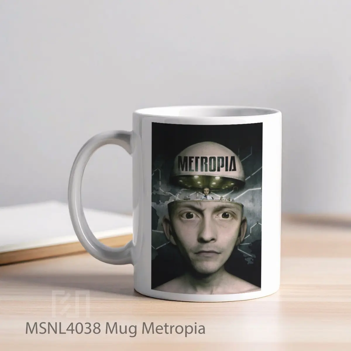 Mug Metropia Gelas Keramik Tema Film MSNL4038 - Tampak Kiri