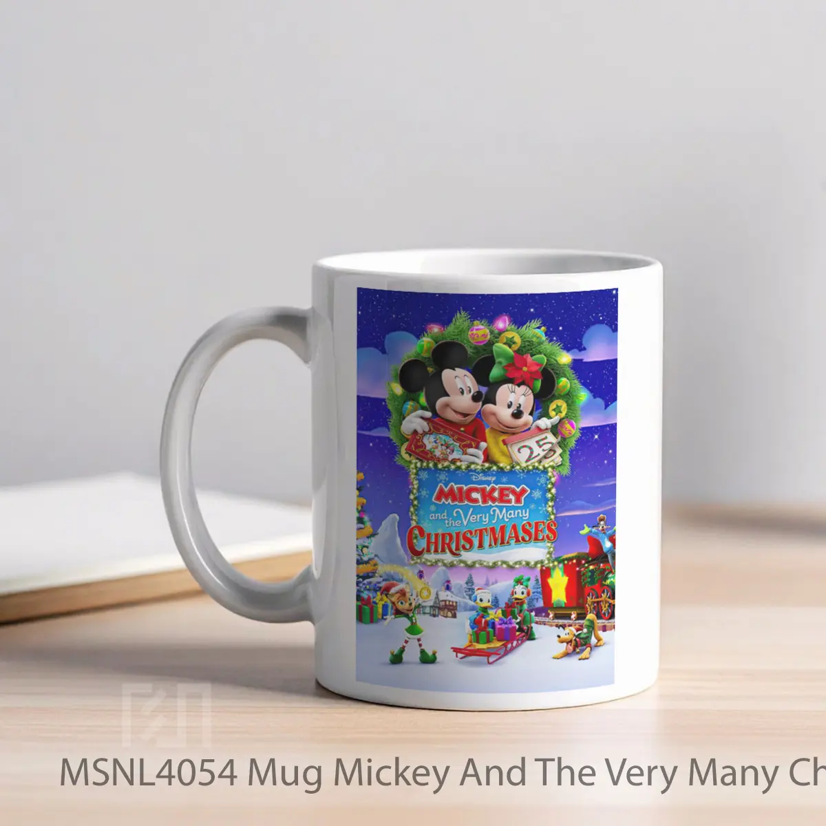 Mug Mickey And The Very Many Christmases Gelas Keramik Tema Film MSNL4054 - Tampak Kiri