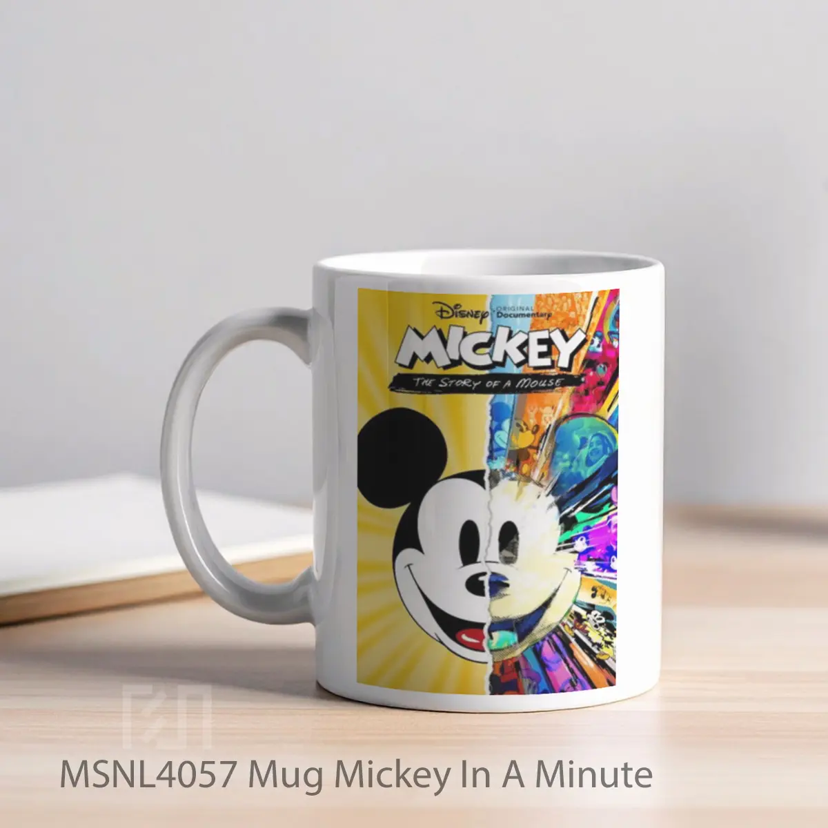 Mug Mickey In A Minute Gelas Keramik Tema Film MSNL4057 - Tampak Kiri