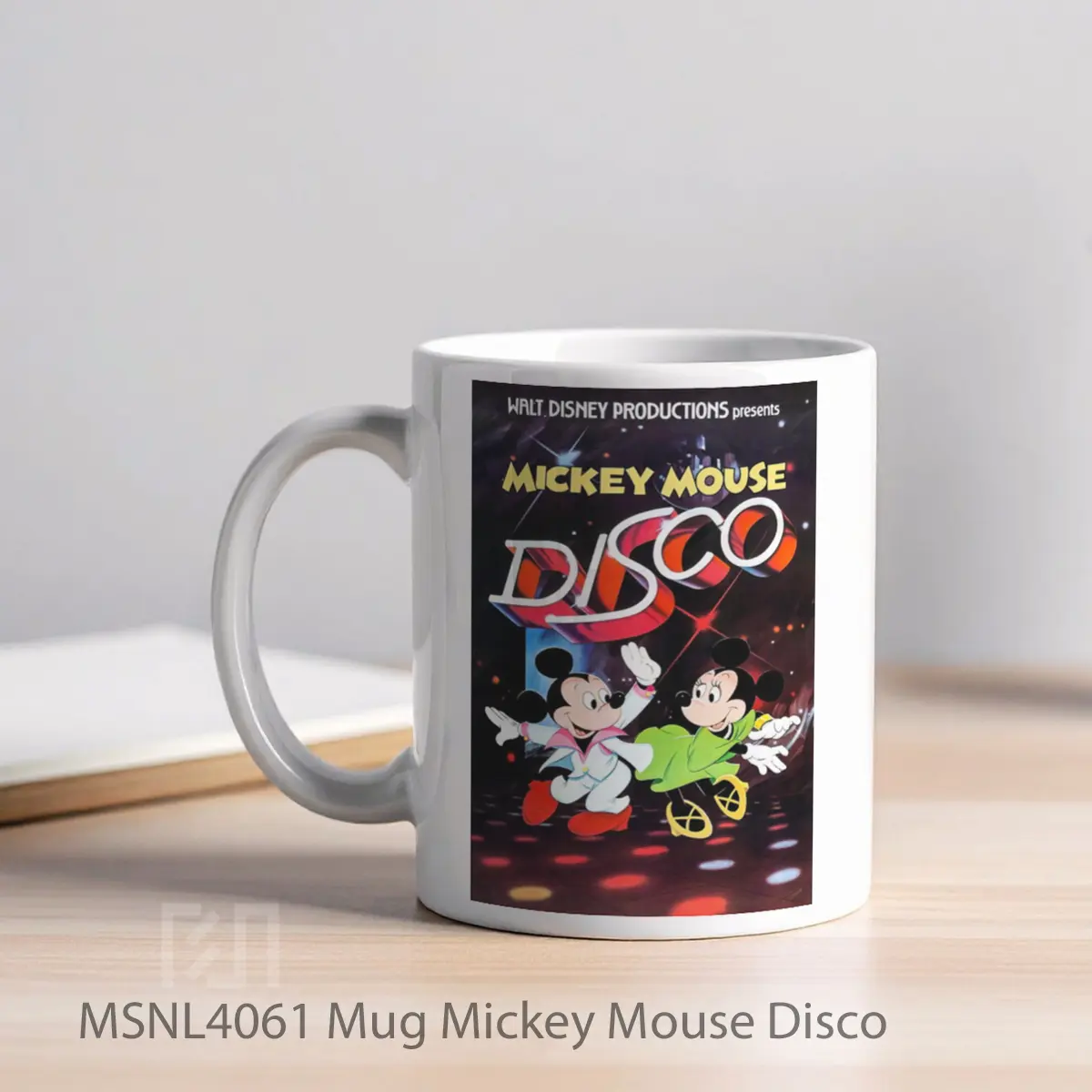 Mug Mickey Mouse Disco Gelas Keramik Tema Film MSNL4061 - Tampak Kiri
