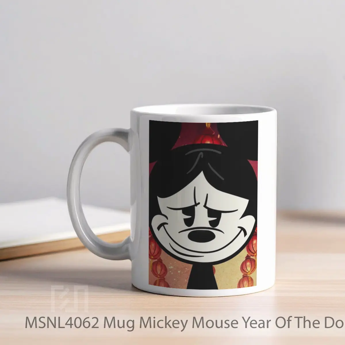 Mug Mickey Mouse Year Of The Dog Gelas Keramik Tema Film MSNL4062 - Tampak Kiri