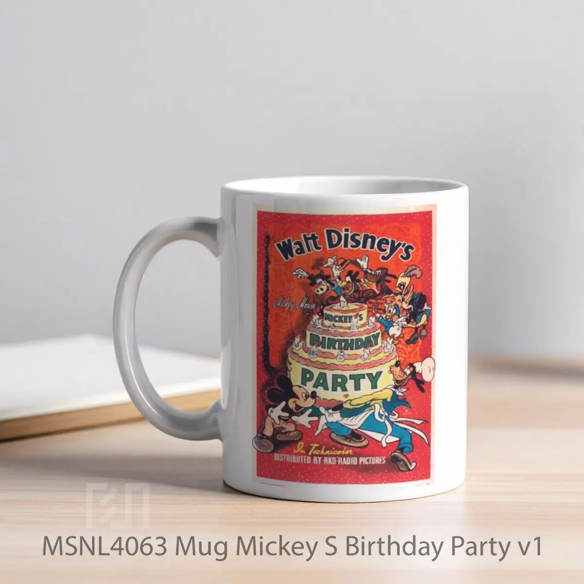 Mug Mickey S Birthday Party V1 Gelas Keramik Tema Film MSNL4063 - Tampak Kiri