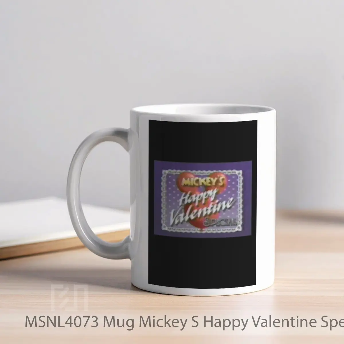 Mug Mickey S Happy Valentine Special Gelas Keramik Tema Film MSNL4073 - Tampak Kiri
