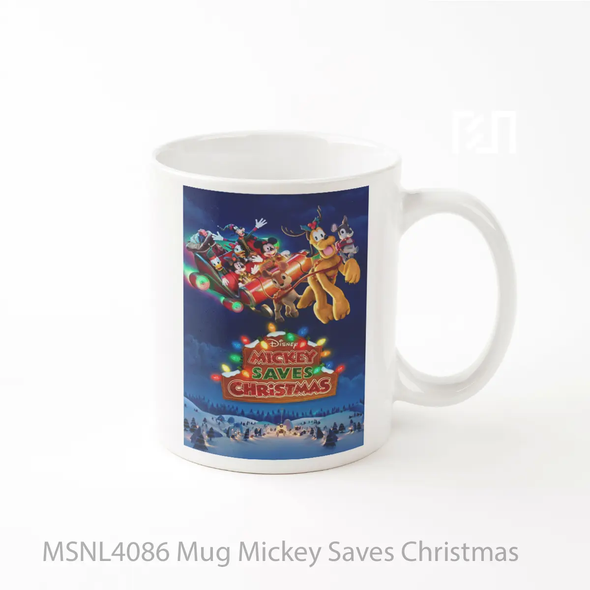 Mug Mickey Saves Christmas Gelas Keramik Tema Film MSNL4086