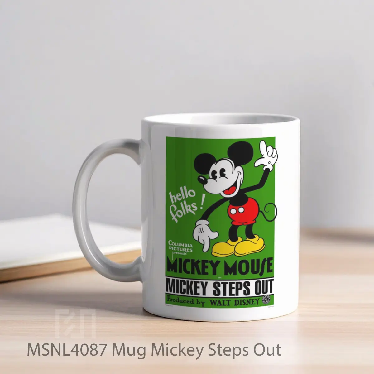 Mug Mickey Steps Out Gelas Keramik Tema Film MSNL4087 - Tampak Kiri
