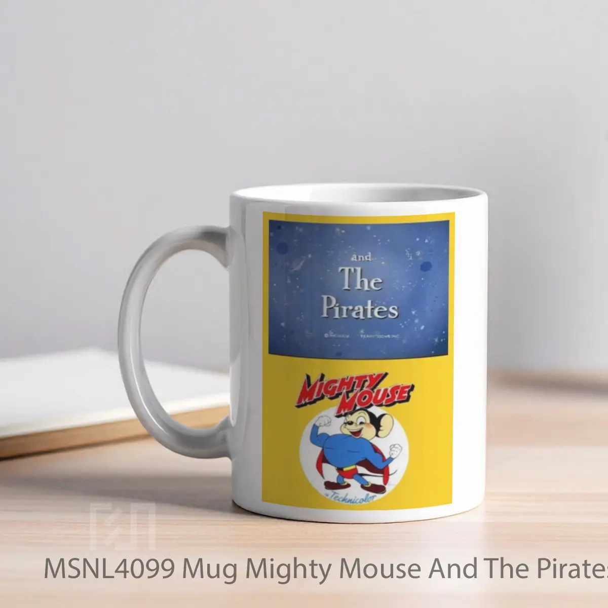 Mug Mighty Mouse And The Pirates Gelas Keramik Tema Film MSNL4099 - Tampak Kiri