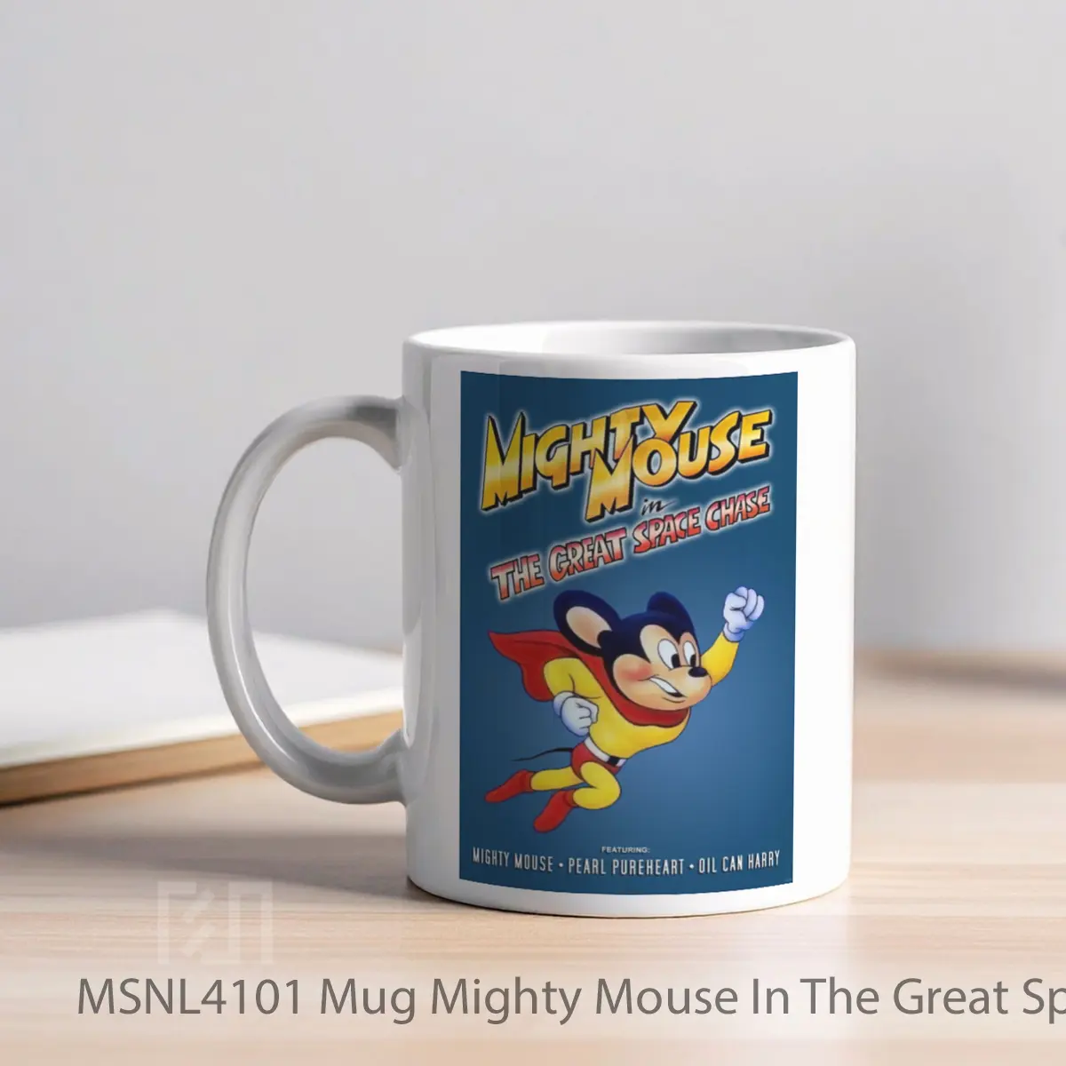 Mug Mighty Mouse In The Great Space Chase Gelas Keramik Tema Film MSNL4101 - Tampak Kiri