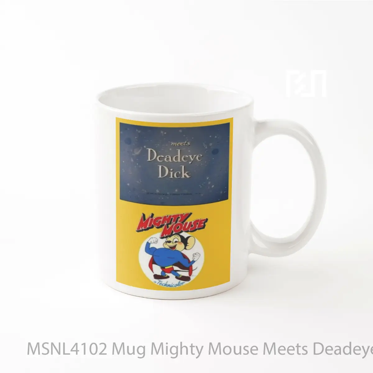 Mug Mighty Mouse Meets Deadeye Dick Gelas Keramik Tema Film MSNL4102