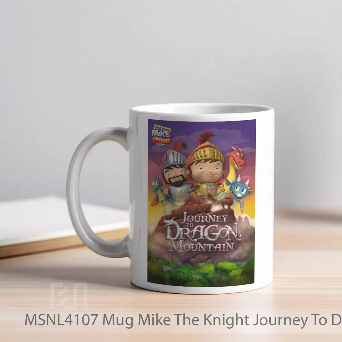 Mug Mike The Knight Journey To Dragon Mountain Gelas Keramik Tema Film MSNL4107 - Tampak Kiri