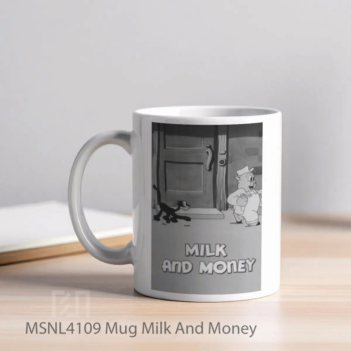 Mug Milk And Money Gelas Keramik Tema Film MSNL4109 - Tampak Kiri