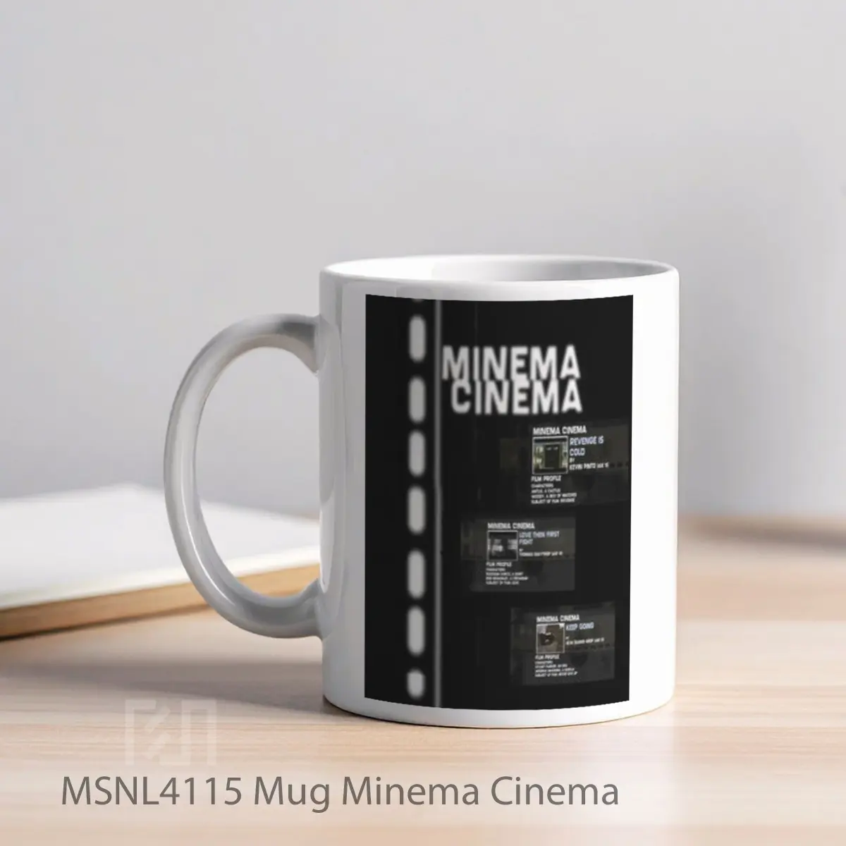Mug Minema Cinema Gelas Keramik Tema Film MSNL4115 - Tampak Kiri