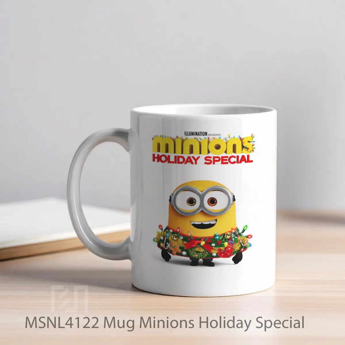 Mug Minions Holiday Special Gelas Keramik Tema Film MSNL4122 - Tampak Kiri