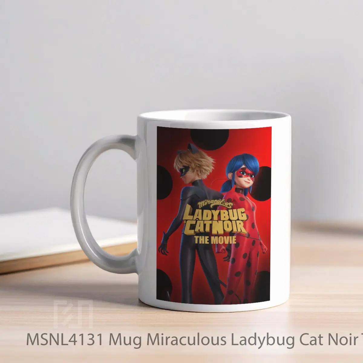 Mug Miraculous Ladybug Cat Noir The Movie Gelas Keramik Tema Film MSNL4131 - Tampak Kiri
