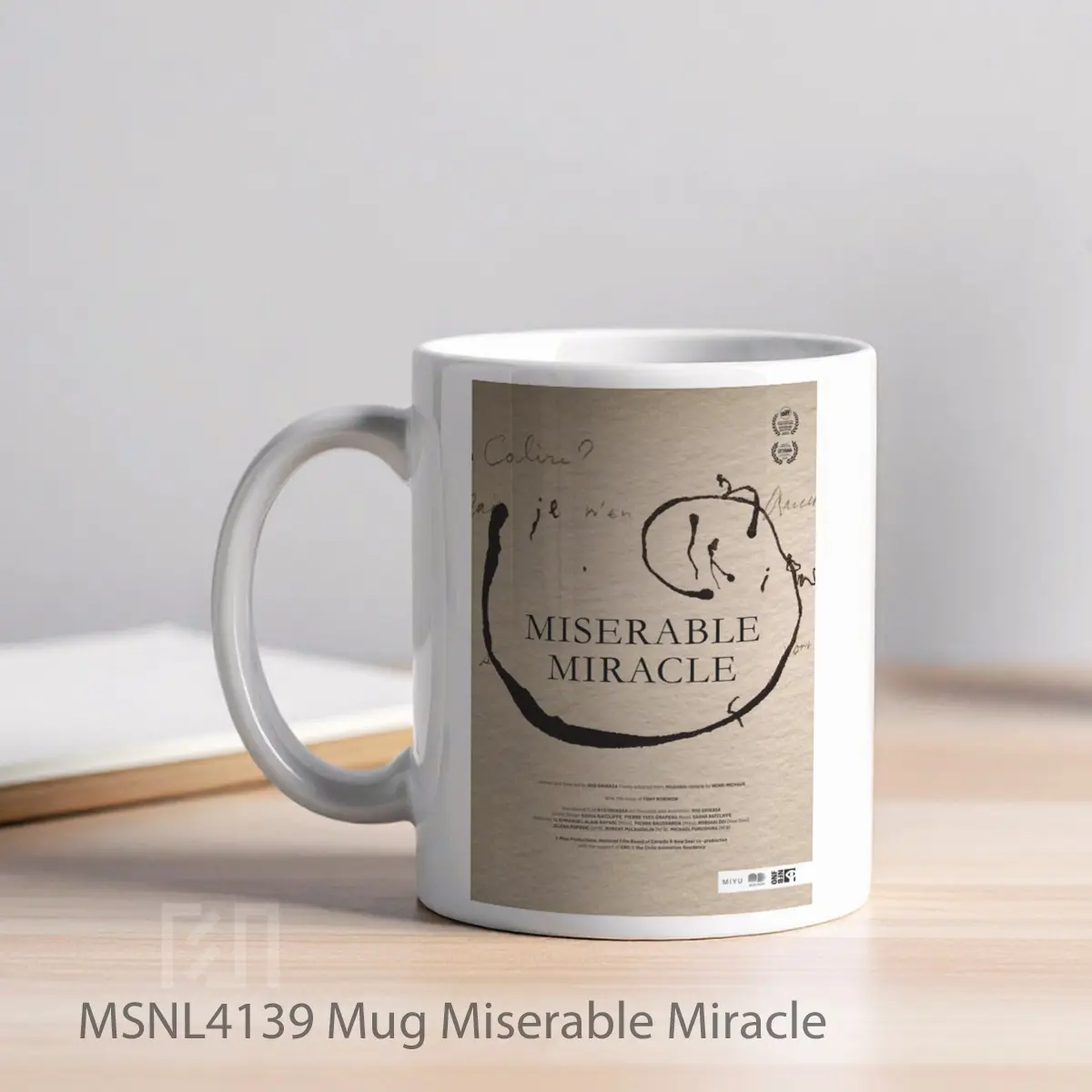 Mug Miserable Miracle Gelas Keramik Tema Film MSNL4139 - Tampak Kiri