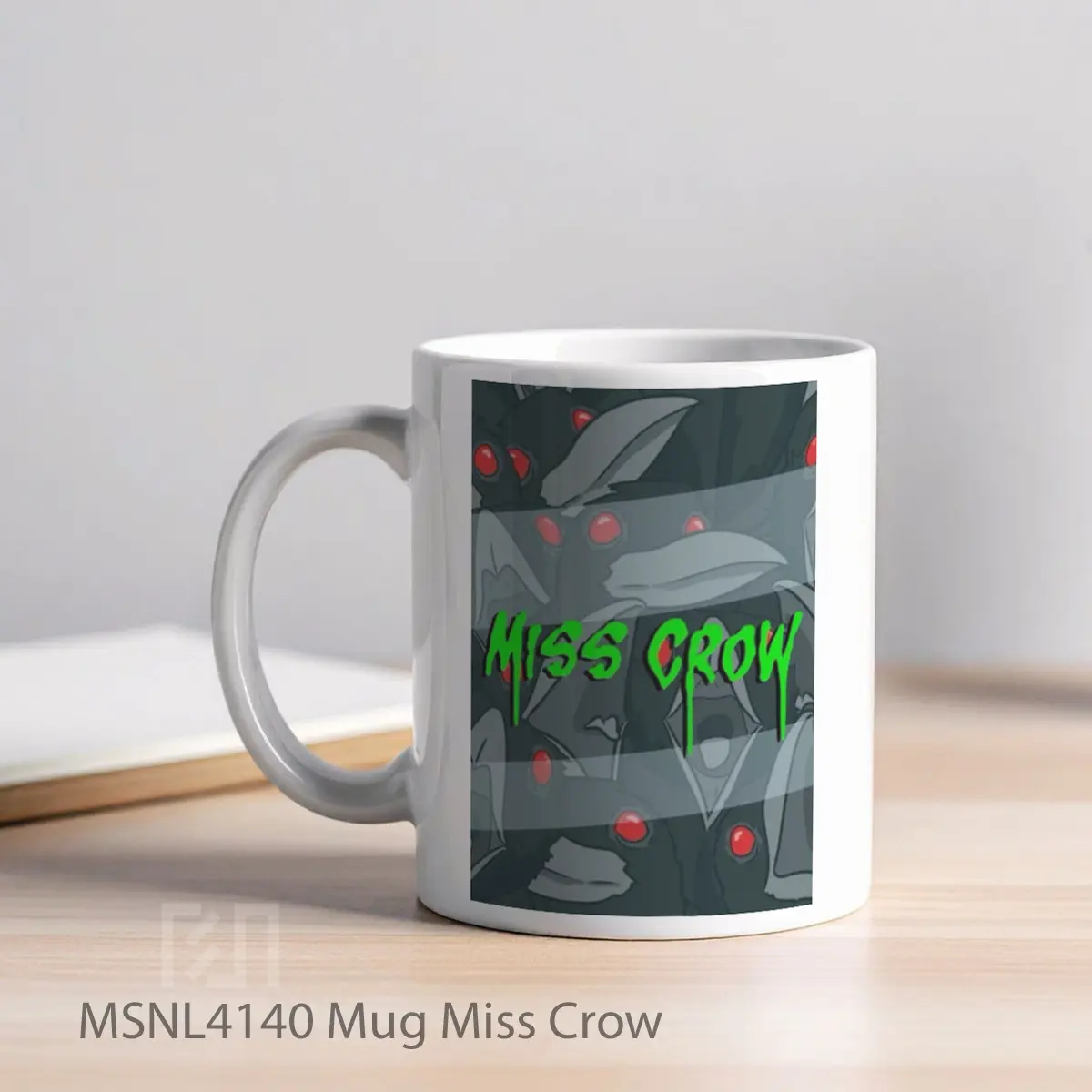 Mug Miss Crow Gelas Keramik Tema Film MSNL4140 - Tampak Kiri