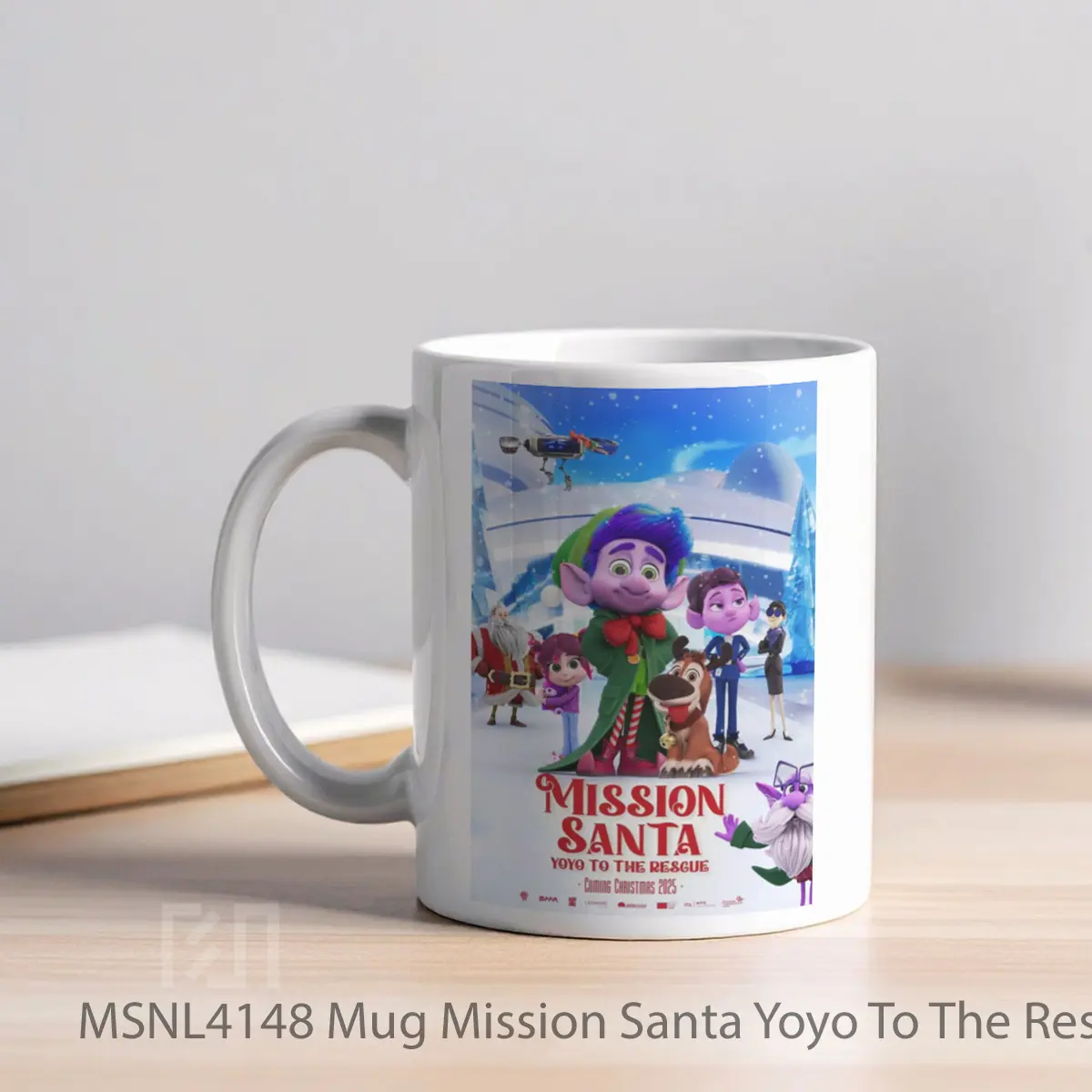 Mug Mission Santa Yoyo To The Rescue Gelas Keramik Tema Film MSNL4148 - Tampak Kiri