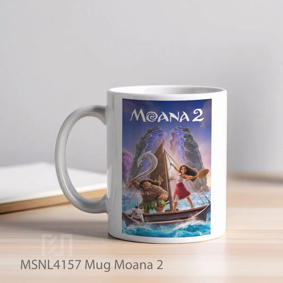 Mug Moana 2 Gelas Keramik Tema Film MSNL4157 - Tampak Kiri
