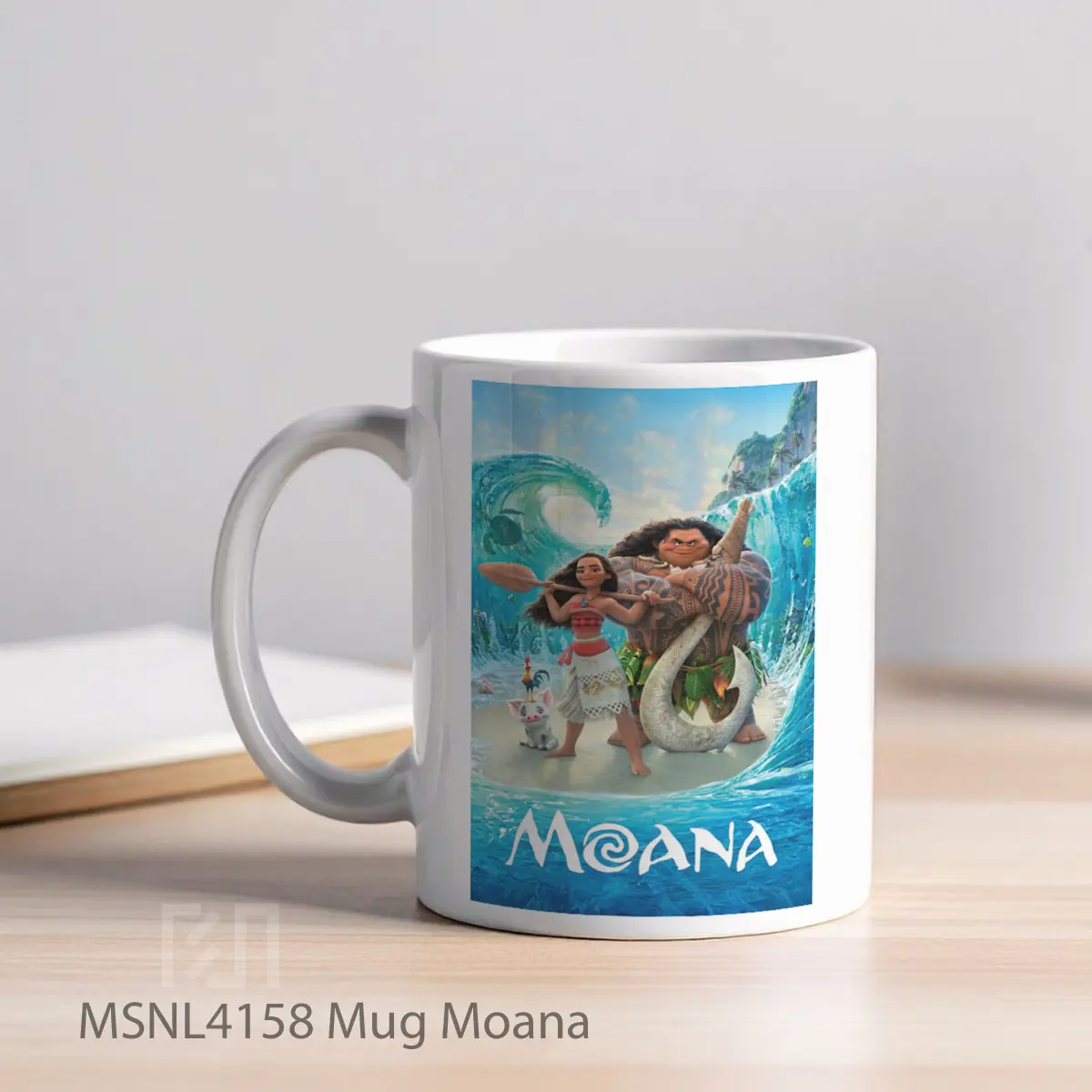 Mug Moana Gelas Keramik Tema Film MSNL4158 - Tampak Kiri