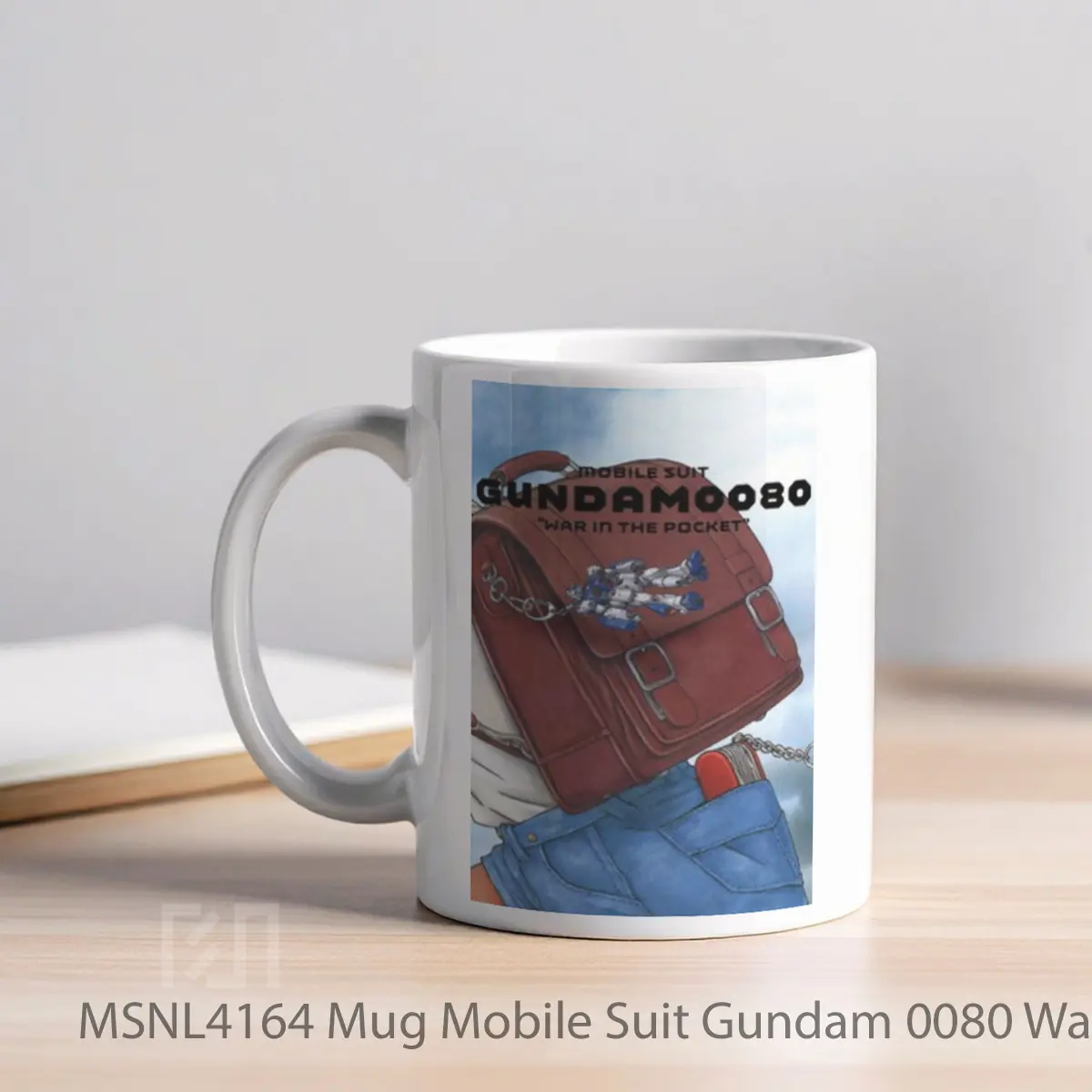 Mug Mobile Suit Gundam 0080 War In The Pocket Gelas Keramik Tema Film MSNL4164 - Tampak Kiri