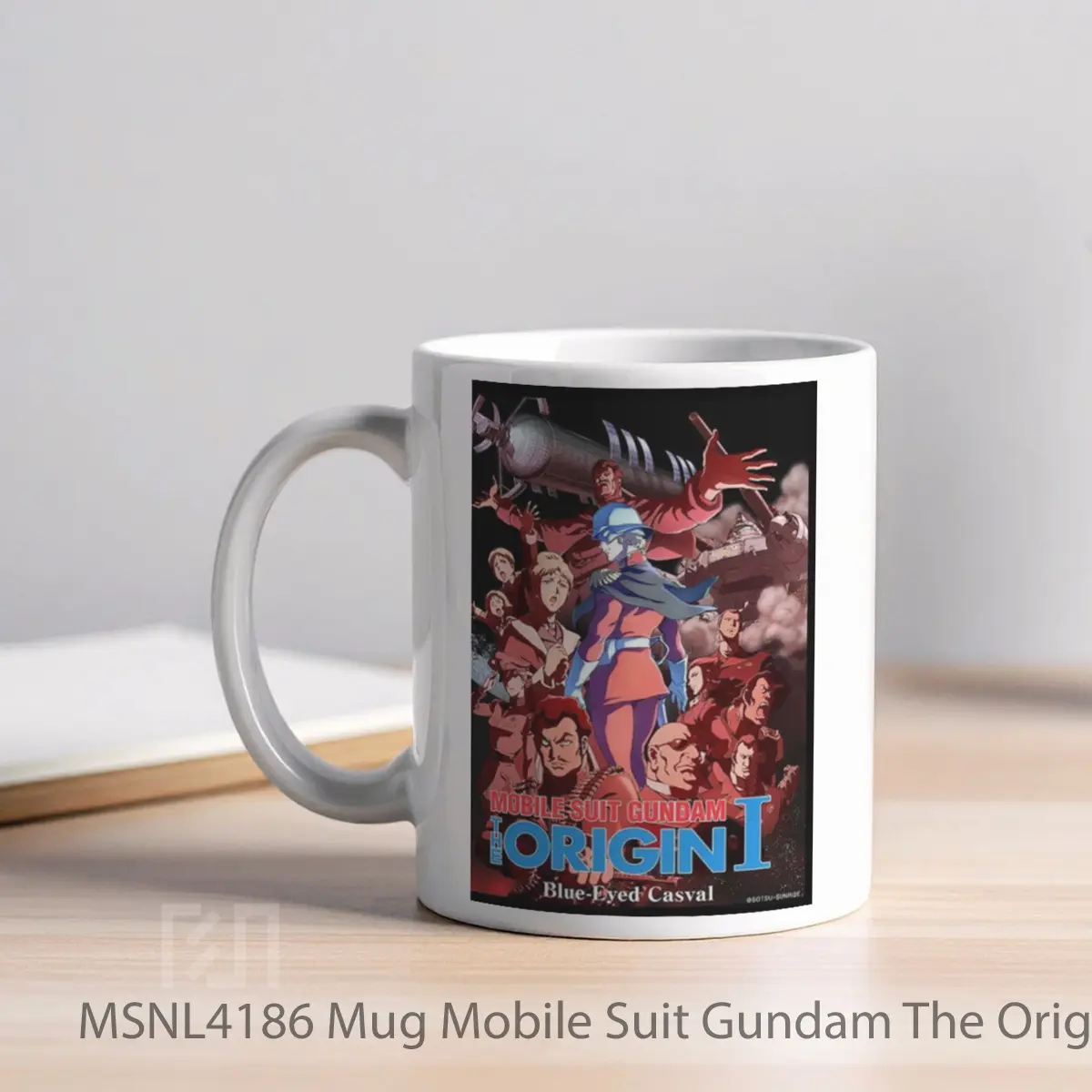 Mug Mobile Suit Gundam The Origin I Blue Eyed Casval Gelas Keramik Tema Film MSNL4186 - Tampak Kiri