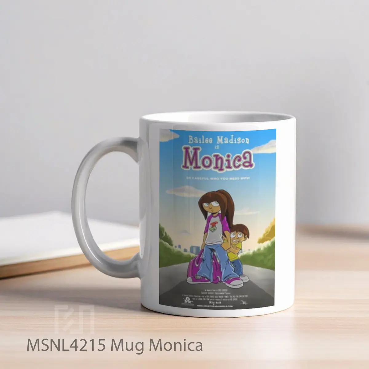 Mug Monica Gelas Keramik Tema Film MSNL4215 - Tampak Kiri