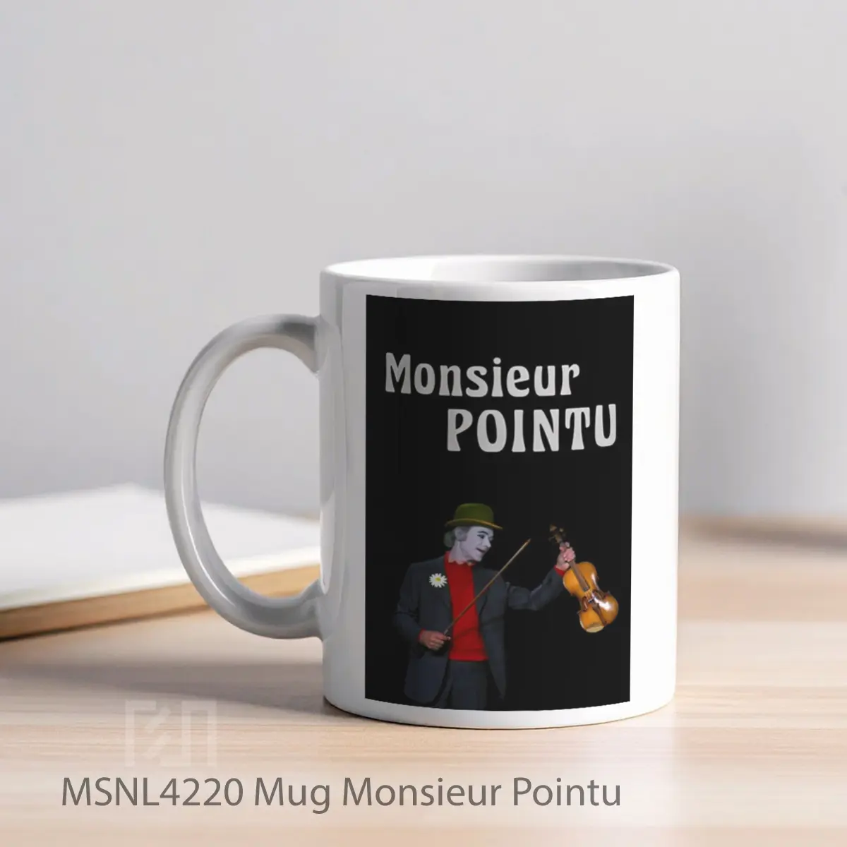 Mug Monsieur Pointu Gelas Keramik Tema Film MSNL4220 - Tampak Kiri